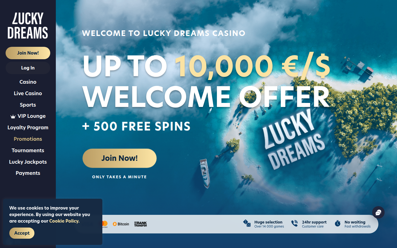 Screenshot Lucky Dreams Casino Online Casino Homepage
